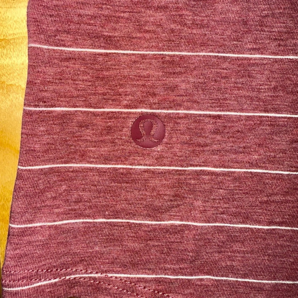 Lululemon Love Tank *Pleated in Short Serve Stripe Heathered So Merlot White - Picture 10 of 14